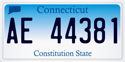 CT license plate AE44381