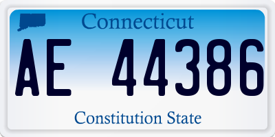 CT license plate AE44386