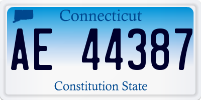 CT license plate AE44387