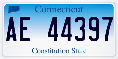 CT license plate AE44397