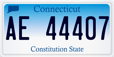 CT license plate AE44407