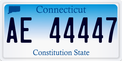 CT license plate AE44447