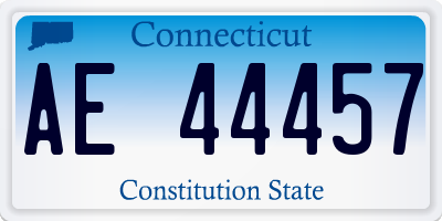 CT license plate AE44457