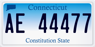 CT license plate AE44477