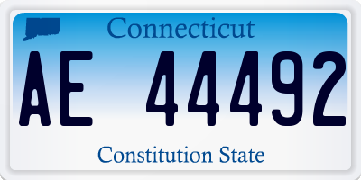 CT license plate AE44492