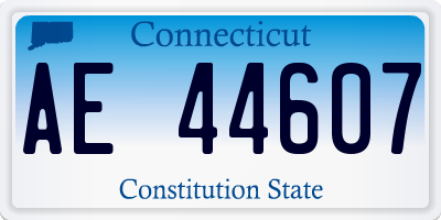 CT license plate AE44607