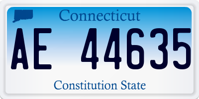 CT license plate AE44635