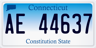 CT license plate AE44637