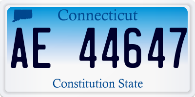 CT license plate AE44647