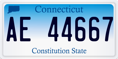 CT license plate AE44667