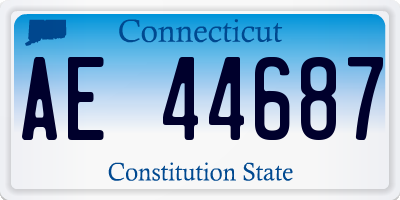 CT license plate AE44687