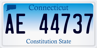 CT license plate AE44737