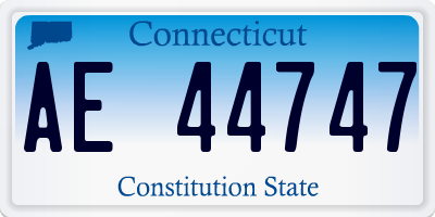CT license plate AE44747