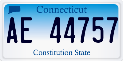 CT license plate AE44757