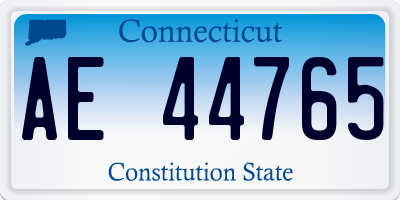 CT license plate AE44765