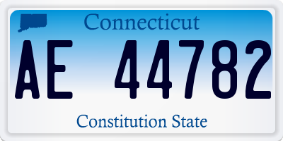 CT license plate AE44782