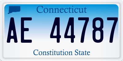 CT license plate AE44787