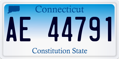 CT license plate AE44791