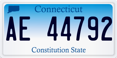 CT license plate AE44792