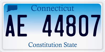 CT license plate AE44807