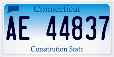 CT license plate AE44837
