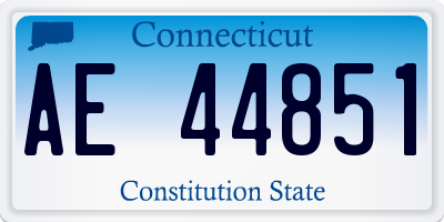 CT license plate AE44851