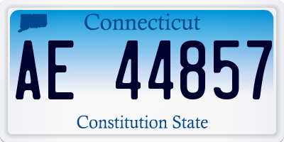 CT license plate AE44857