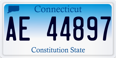 CT license plate AE44897