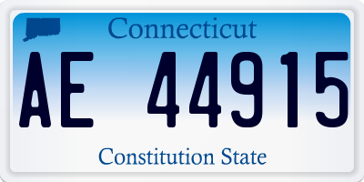 CT license plate AE44915
