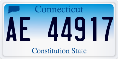 CT license plate AE44917