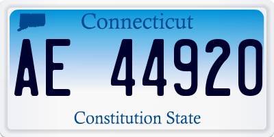 CT license plate AE44920