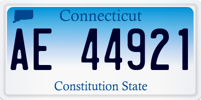 CT license plate AE44921