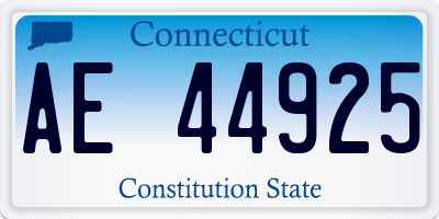 CT license plate AE44925