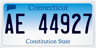 CT license plate AE44927