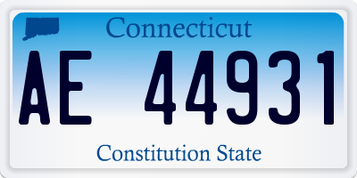 CT license plate AE44931