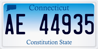 CT license plate AE44935