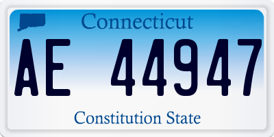 CT license plate AE44947