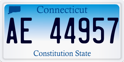 CT license plate AE44957