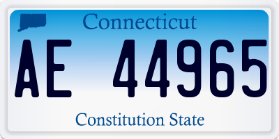 CT license plate AE44965