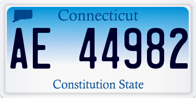 CT license plate AE44982