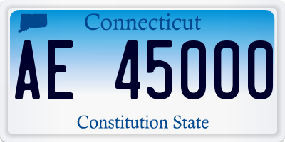 CT license plate AE45000