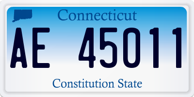 CT license plate AE45011