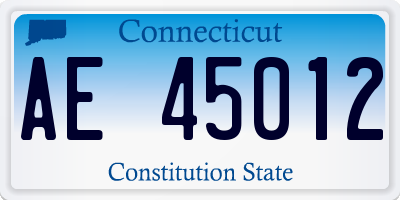 CT license plate AE45012