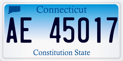 CT license plate AE45017