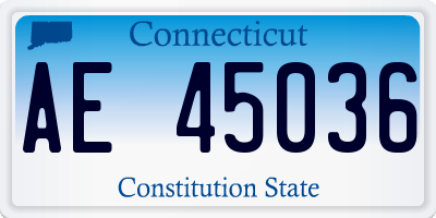 CT license plate AE45036