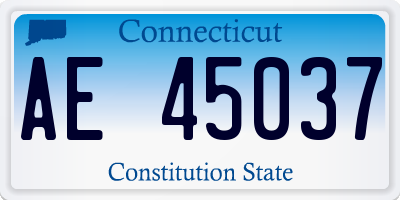 CT license plate AE45037