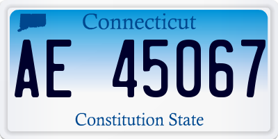 CT license plate AE45067