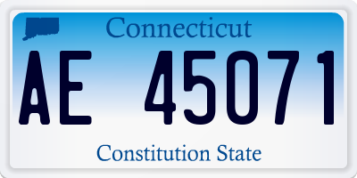 CT license plate AE45071