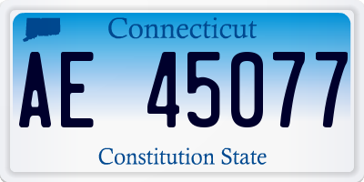 CT license plate AE45077