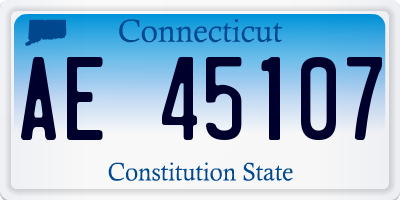 CT license plate AE45107
